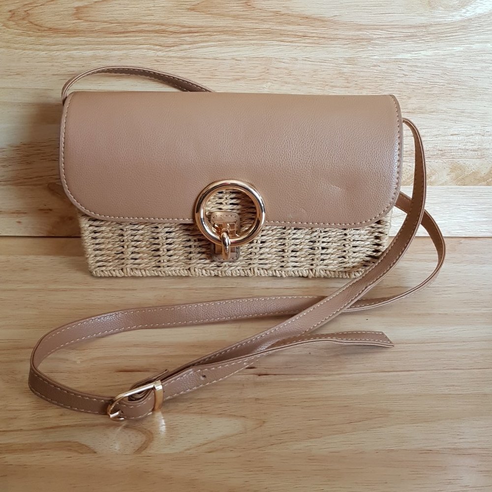 🪅 LA Express women  straw wicker Crossbody Bag